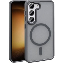 ZM Store Galaxy S23 Uyumlu Kılıf M-Safe Şarj Özellikli Kamera Çıkıntılı Mat Arka Yüzey Sio Kapak