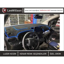 Lee Willson 2021+ Modellerine Uygun Citroen Berlingo Torpido Koruma Halısı Kenar Renk Mavi