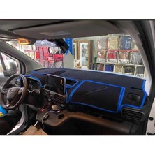 Lee Willson 2021+ Modellerine Uygun Opel Combo Torpido Koruma Halısı Kenar Renk Mavi