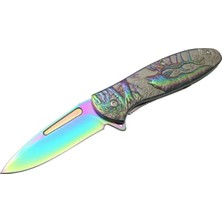 K-Yonlineticaret Eco Lounge Geyikli Gökkuşağı Çakı 19,5 cm , Kemerlikli
