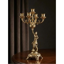 Stilars Pirinç 6 Kollu Figürlü Mumluk