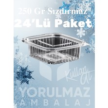 Yorulmaz Ambalaj 250 gr Kapaklı Sızdırmaz Kullan-At Plastik Kase – Paket Servis & Buzdolabı Için –24 Lü