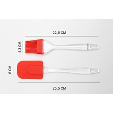 2'li Spatula ve Yumurta Fırçası Seti Kırmızı