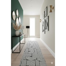 Swan Home Kaymaz Tabanlı Yolluk Kesme Halı Salon Koridor Mutfak Yatak Odası Halısı SHJ3012 Gri