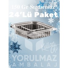 Yorulmaz Ambalaj 150 gr Paket Servis ve Buzdolabı Kullanımına Uygun, Sızdırmaz  Kullan- At Kap – 24 Lü Paket