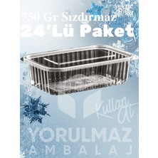 Yorulmaz Ambalaj 750 gr Paket Servis ve Buzdolabı Kullanımına Uygun, Sızdırmaz  Kullan- At Kap – 24’lü Paket