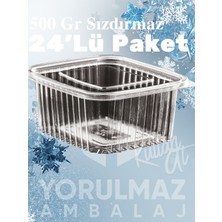 Yorulmaz Ambalaj 500 gr Paket Servis ve Buzdolabı Kullanımına Uygun, Sızdırmaz  Kullan- At Kap – 24 Lü Paket