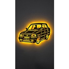 Elert Design Studio Tofaş Ahşap LED Işıklı Tablo – El Yapımı Lazer Kesim Dekoratif Hediye Lamba