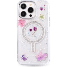 Herşeytrend Iphone 14 Pro Max Flower Magsafe Kapak - Mor