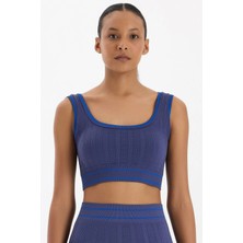 COMEUP Şerit Çizgili Sporcu Bra Oxford Blue