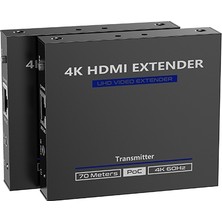 Lenkeng HDMI Görüntüyü 4K@60Hz Hdr Olarak 70 Metre Ye Kadar Cat Kablo Üzerinden Aktarıcı Alıcı Verici Seti - Alıcı Enerjisini Cat Kablosu Üzerinden Vericiden Almakta (4K@60Hz Hdr 70M Hdmı™ Extender With Poc)