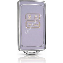 Barkas Elektronik Renault Austral Megane E-Tech Clio Megane 4 Captur Kadjar Talisman Anahtar Kılıfı Lila Gümüş Kenar