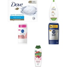 Dove Beauty Cream Bar Katı Güzellik Sabunu Gentle Exfoliatin... +4 Parça Bakım Seti