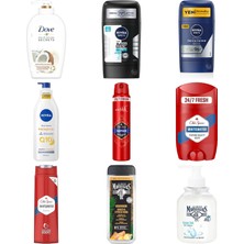 Dove Nemlendirici Sıvı Sabun Hindistan Cevizi Yağı ve Badem ... +8 Parça Bakım Seti