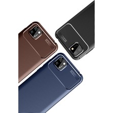 Najmaddin Newface Huawei Y5P Kılıf Auto Focus Karbon Kapak - Siyah