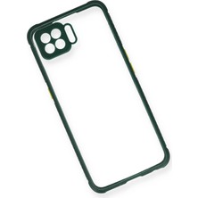 Najmaddin Newface Oppo Reno 4 Lite Kılıf Miami Şeffaf Silikon - Koyu Yeşil