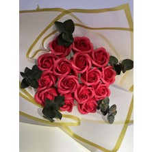 Green Deco 15 Gül - Okaliptus Aranjman A Sınıf Kokulu Kırmızı Mum Gül Camlı Gül Dolusu - Özel Hediye -Bitki