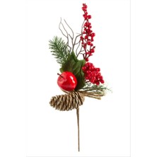 Zero Land Lvsqvr Elma Kozalak Çamlı Kokina Yılbaşı Süsü 30 cm - Kırmızı