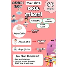 Birikiyedi Okul Etiketi Kalem Defter Etiketi Özel Isim Yazılabilen Etiket 60 Adet Balerin2