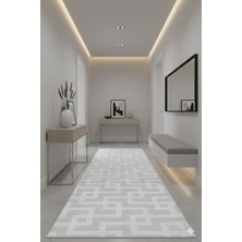 Swan Home Kaymaz Tabanlı Yolluk Kesme Halı Salon Koridor Mutfak Yatak Odası Halısı SHJ3017 Gri