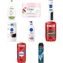 Dove Nemlendirici Duş Jeli Hindistan Cevizi Yağı ve Badem Öz... +7 Parça Bakım Seti