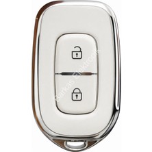 Barkas Elektronik Dacia Duster Logan Sandero Dokker Lodgy Sustasız Nano Anahtar Kılıfı Beyaz Gümüş