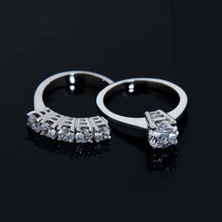 Kuyumcudükkanı Kuyumcudukkani Tektaş ve Beştaş Yüzük SETI-10069-W-W