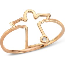 Kuyumcudükkanı Kuyumcudukkani Melek Sembollu Trend YÜZÜK-10235-R-W