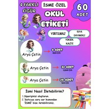 Birikiyedi Okul Etiketi Kalem Defter Etiketi Özel Isim Yazılabilen Etiket 60 Adet Deniz Kızı