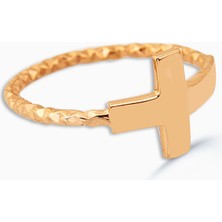 Kuyumcudükkanı Kuyumcudukkani Haç Sembollu Trend YÜZÜK-10321-R