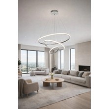Kafkas Vega Krom Modern LED Sarkıt Avize – 3 Halkalı Tasarım