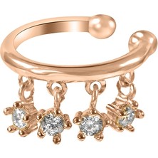 Kuyumcudükkanı Kuyumcudukkaniyeni Trend 4 Zirkon Taşlı Ear Cuff KÜPE-31141-R-W