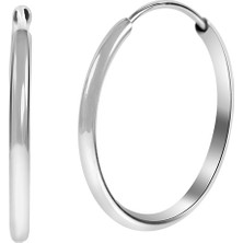 Kuyumcudükkanı Kuyumcudukkani 2 cm Çapında Halka KÜPE-31133-W-2CM