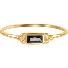 Kuyumcudükkanı Kuyumcudukkani Siyah Baget Taşlı YÜZÜK-10392-G-BLK