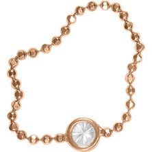 Kuyumcudükkanı Kuyumcudukkani Taşlı Top Zincir YÜZÜK-10395-G-W