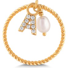 Kuyumcudükkanı Kuyumcudukkani Inci Sallantılı Kişiye Özel Harfli Yüzük -10904-A