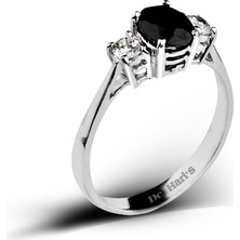 Kuyumcudükkanı Kuyumcudukkani Safir Renkli Tektaş YÜZÜK-10206-W-BLK