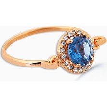 Kuyumcudükkanı Kuyumcudukkani Mavi Taşlı Elişi Trend YÜZÜK-10319-R-BLU