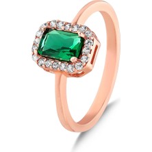 Kuyumcudükkanı Kuyumcudukkani Mavi Baget Taşlı "TEKTAŞ"YÜZÜK-10437-R-GRN