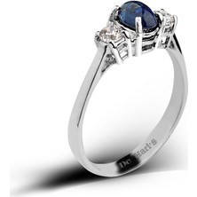 Kuyumcudükkanı Kuyumcudukkani Safir Renkli Tektaş YÜZÜK-10206-W-BL