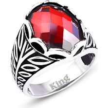 Kuyumcudükkanı Kuyumcudukkanı Fasetli Oval Kubbe Kesim Taşlı Gümüş Erkek YÜZÜK-60007-W-FR