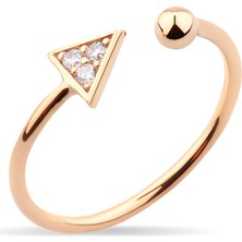 Kuyumcudükkanı Kuyumcudukkani Taşlı Üçgen Free Size YÜZÜK-10372-R-W