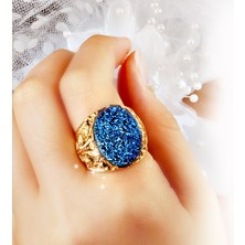 Kuyumcudükkanı Kuyumcudukkani Özel Tasarım Otantik  Gümüş YÜZÜK-10174-G-DRUZY