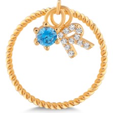 Kuyumcudükkanı Kuyumcudukkani Doğumtaşı Sallantılı Kişiye Özel Harfli YÜZÜK-10905-R