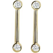 Kuyumcudükkanı Kuyumcudukkani Trend Iki Taşlı Ear Cuff KÜPE-31126-G-W