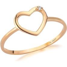 Kuyumcudükkanı Kuyumcudukkani Kalp Sembollu Trend Yüzük -10233-R-W