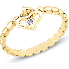 Kuyumcudükkanı Kuyumcudukkani Kalp Sallantılı Trend YÜZÜK-10210-G-W