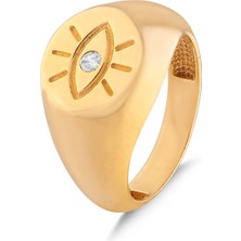 Kuyumcudükkanı Kuyumcudukkani Nazar Göz Objeli Signed YÜZÜK-10441-G-W