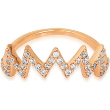 Kuyumcudükkanı Kuyumcudukkani Yarım Sıra Taşlı Zigzag Trend YÜZÜK-10345-R-W