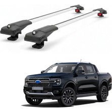 Cross Oto Aksesuarları Ford Ranger Wildtrak 2023-2026 için Ara Atkı Tavan Barı , Araca Özel , Kilitlenebilir Araç Üstü Ekipman Taşıma Barı (2 Adet)